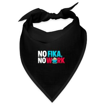 No Fika No Work – Schwedische Kaffeepause Typografie - Bandana Dreieckstuch - Schwarz - Vorne