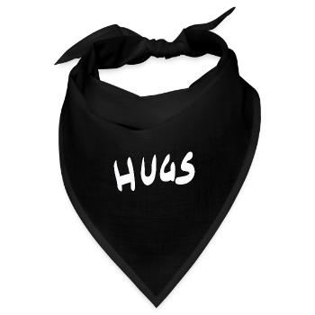 Hugs Handlettering Schriftzug - Bandana Dreieckstuch - Schwarz - Vorne