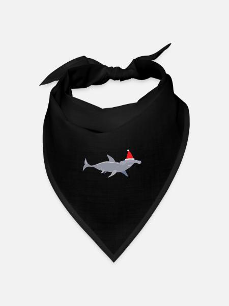 Weihnachts-Hammerhai - Bandana Dreieckstuch - Schwarz