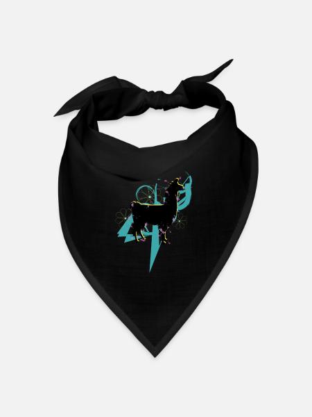 Lama Alpaka Fashion - Bandana Dreieckstuch - Schwarz