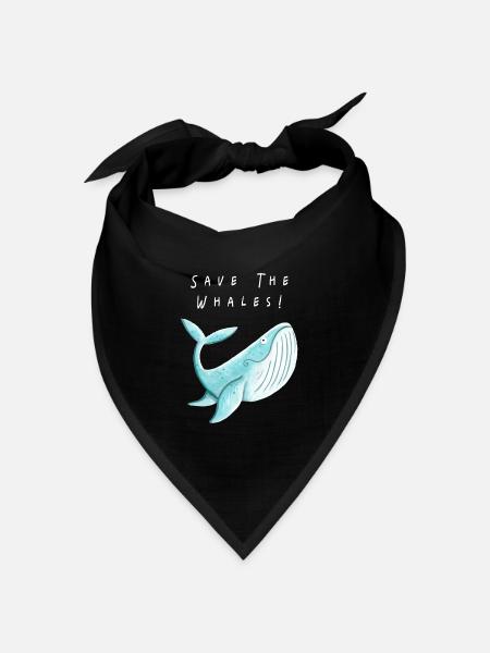 Rettet Die Wale I Naturschutz Tierschutz Geschenk - Bandana Dreieckstuch - Schwarz