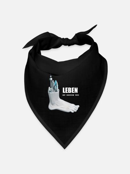Leben auf großem Fuß - Bandana Dreieckstuch - Schwarz