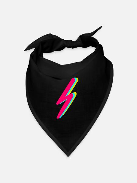 Blitz - Bandana Dreieckstuch - Schwarz