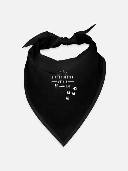 Havanese - Bandana Dreieckstuch - Schwarz