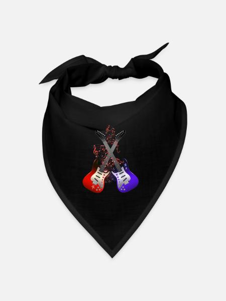 2 Gitarren - Bandana Dreieckstuch - Schwarz