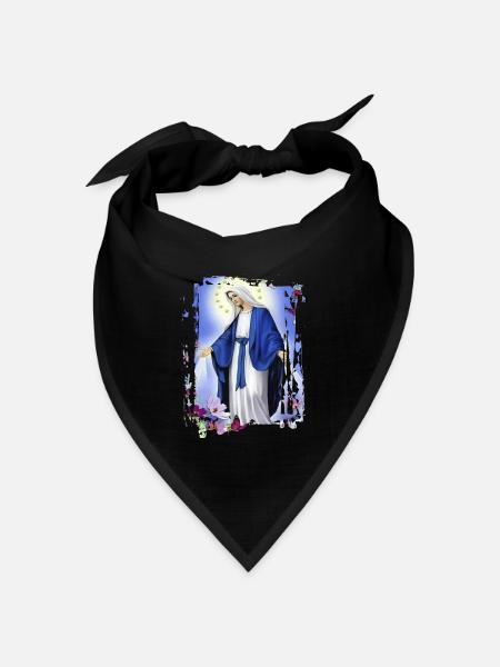Holly Mary Maria Madonna Mariana Jungfrau Maria - Bandana Dreieckstuch - Schwarz