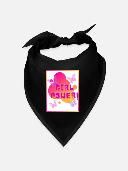Girl POWER - Bandana Dreieckstuch - Schwarz