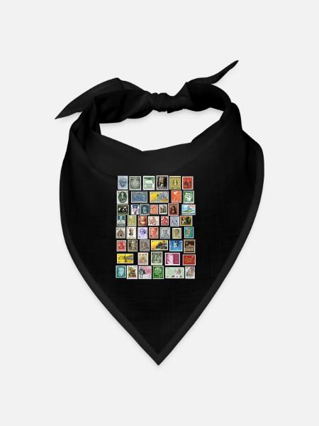 Gestaltung von Briefmarken - Bandana Dreieckstuch - Schwarz