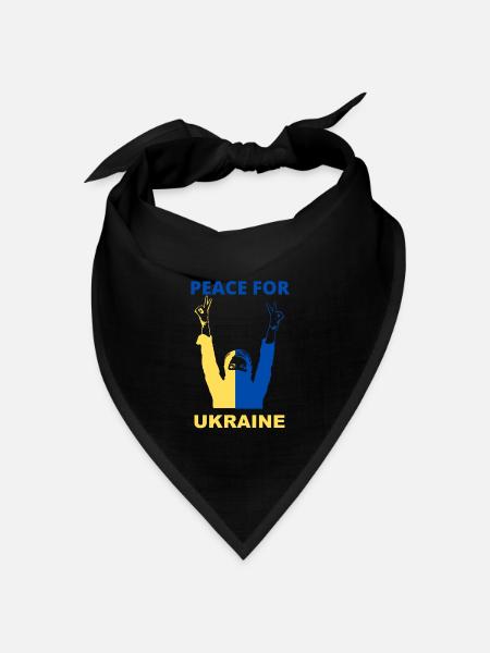 PEACE FOR UKRAINE - Bandana Dreieckstuch - Schwarz