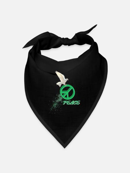 Frieden - Bandana Dreieckstuch - Schwarz