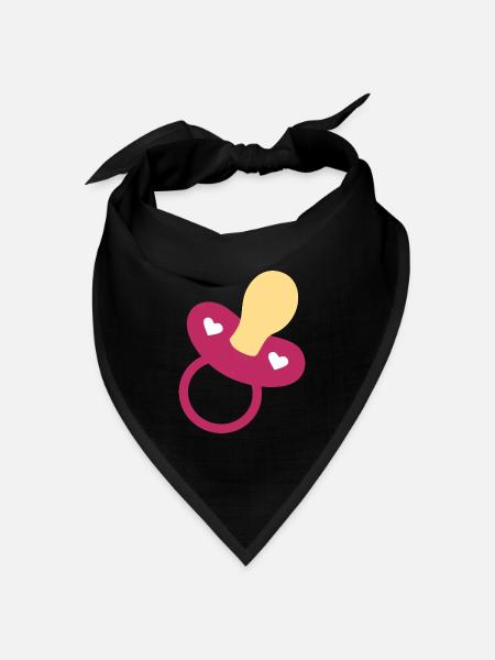 Baby Geburt 2025 Geschenk Geschenkidee - Bandana Dreieckstuch - Schwarz