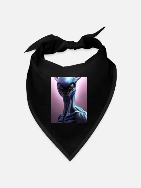 Gruseliges Alien - Bandana Dreieckstuch - Schwarz