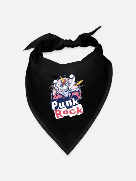 Punkrock Musik Punker Punkrock Irokesenschnitt - Bandana Dreieckstuch - Schwarz