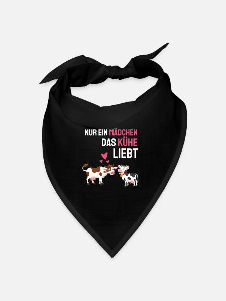 Bauernhof Tier Mädchen Geschenk Landwirt Kuh - Bandana Dreieckstuch - Schwarz