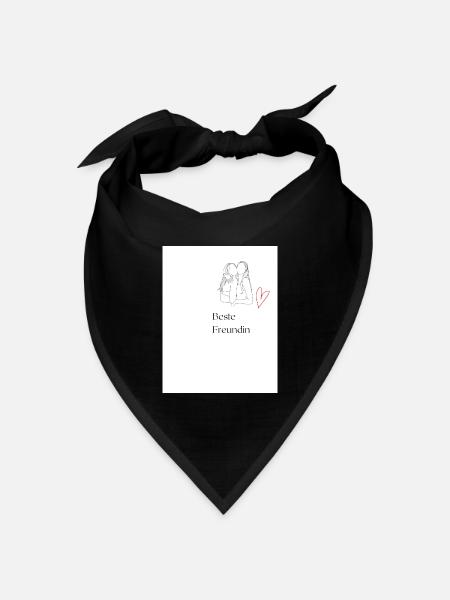 Beste Freundin - Bandana Dreieckstuch - Schwarz