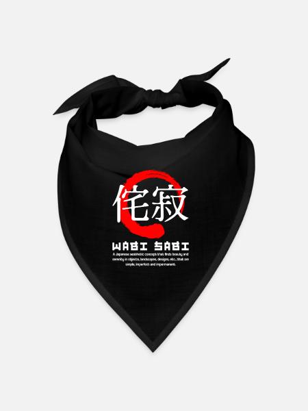 Wabi Sabi bedeutet japanisches Kanji-Wortzeichen - Bandana Dreieckstuch - Schwarz