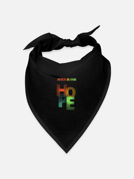 Jesus ist unsere Hoffnung Regenbogenbriefe - Bandana Dreieckstuch - Schwarz