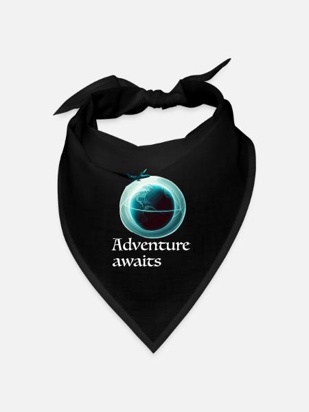 Adventure Awaits Shirt Kunst für deine Reise - Bandana Dreieckstuch - Schwarz