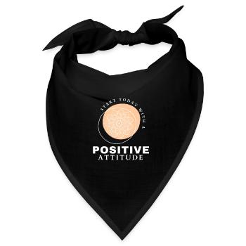 POSITIVE EINSTELLUNG MINDSET Motivation - Bandana Dreieckstuch - Schwarz - Vorne