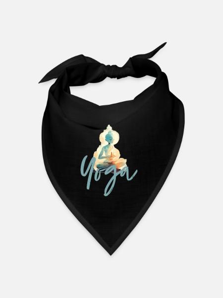 Yoga Typo Illu2 - Bandana Dreieckstuch - Schwarz