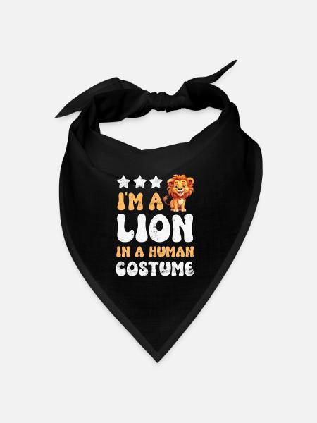 Löwe Löwen - Bandana Dreieckstuch - Schwarz