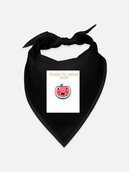 Kawaii Wassermelone - Bandana Dreieckstuch - Schwarz