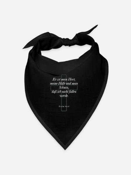 Bibelvers - Psalm 62,6 - Bandana Dreieckstuch - Schwarz