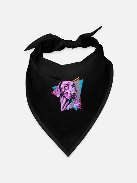 Vizsla 80er Jahre Stil - Bandana Dreieckstuch - Schwarz