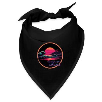 Digital Waves - Bandana Dreieckstuch - Schwarz - Vorne