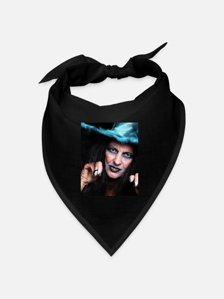 Halloween Gruselige Hexe - Bandana Dreieckstuch - Schwarz