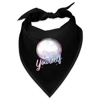 Love yourself Seifenblase - Bandana Dreieckstuch - Schwarz - Vorne