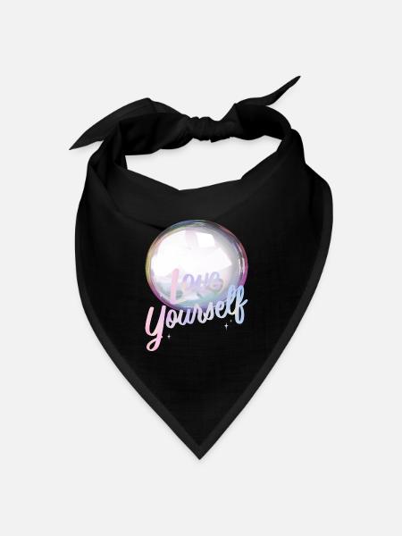 Love yourself Seifenblase - Bandana Dreieckstuch - Schwarz