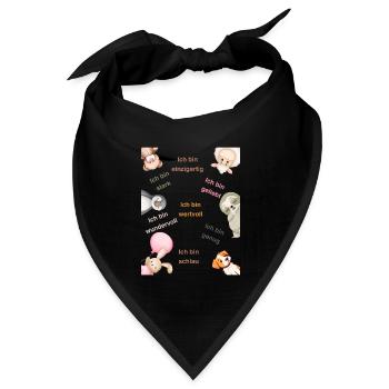 Affirmation Ich bin - Bandana Dreieckstuch - Schwarz - Vorne