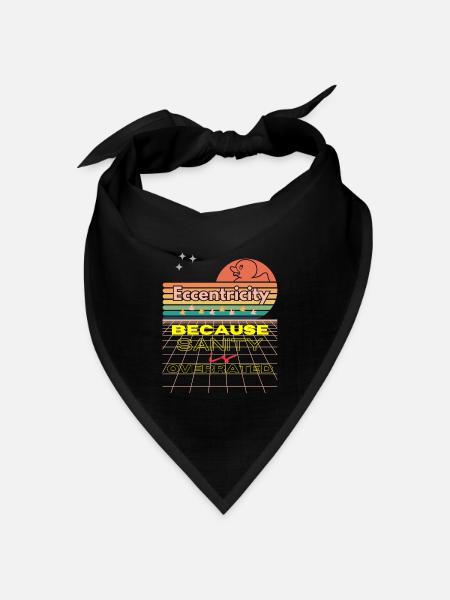 Eccentricity Neon Retro-Druck - Bandana Dreieckstuch - Schwarz