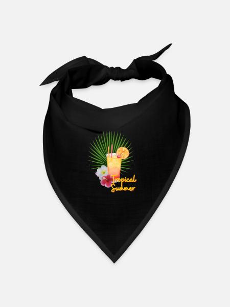 Tropical Summer - Bandana Dreieckstuch - Schwarz