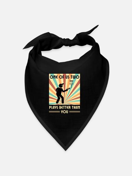 Einer Von Uns Beiden Spielt Besser Als Du Frisbee - Bandana Dreieckstuch - Schwarz