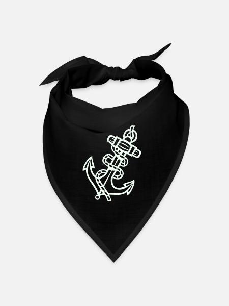 Anker Symbol - Bandana Dreieckstuch - Schwarz