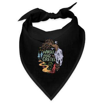 Hänsel und Gretel Hexenhaus Vintage - Bandana Dreieckstuch - Schwarz - Vorne