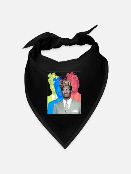 Patrice Lumumba - Bandana Dreieckstuch - Schwarz