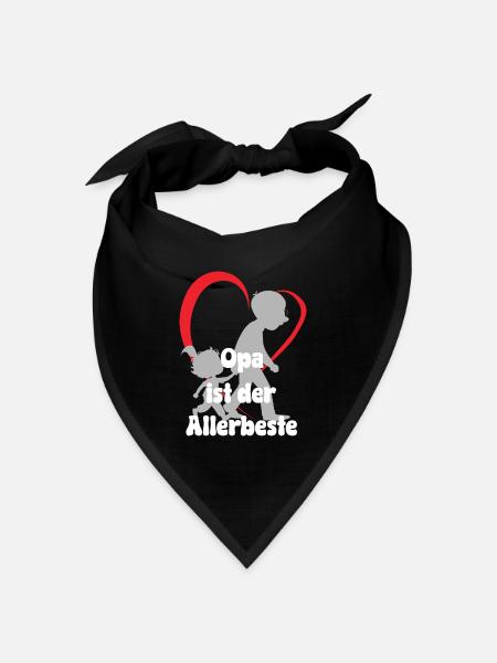 Opa ist der Allerbeste Opa mit Enkelin - Bandana Dreieckstuch - Schwarz
