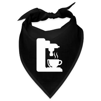 Espresso Maschine Outline Kaffee Illustration - Bandana Dreieckstuch - Schwarz - Vorne