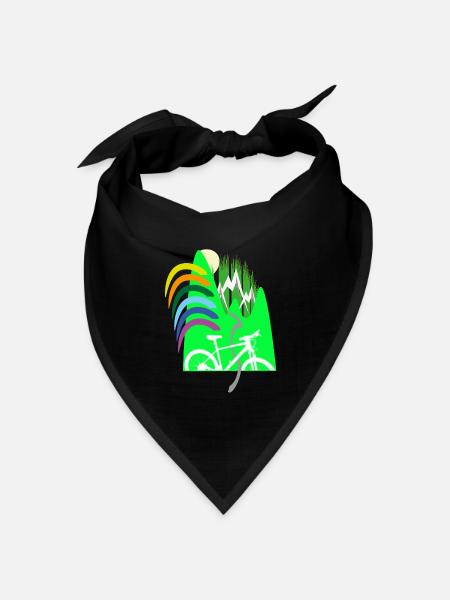 Fahrradpfad Berge Regenbogen - Bandana Dreieckstuch - Schwarz