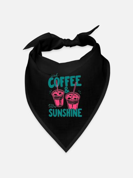 Sunshine Iced Coffee Vibes - Bandana Dreieckstuch - Schwarz