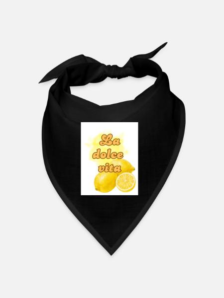 Zitrus Lebensfreude Design - Bandana Dreieckstuch - Schwarz