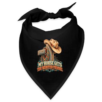 Mein Pferd bekommt die ungeschnittene Version – Western-Humor - Bandana Dreieckstuch - Schwarz - Vorne