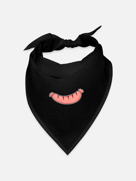 Wurst Motiv - Bandana Dreieckstuch - Schwarz