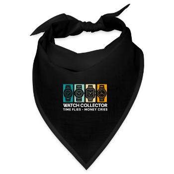 Uhr Uhren Luxusuhren Uhrensammlung - Bandana Dreieckstuch - Schwarz - Vorne