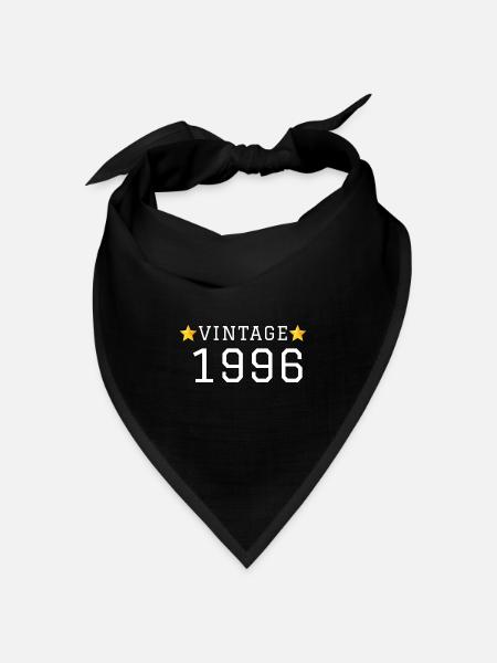 VINTAGE_1996_texte_blanc_etoiles_jaunes_sans_ - Bandana Dreieckstuch - Schwarz