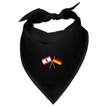 Berlin Berliner Hauptstadt gekreuzte Flaggen - Bandana Dreieckstuch - Schwarz - Vorne