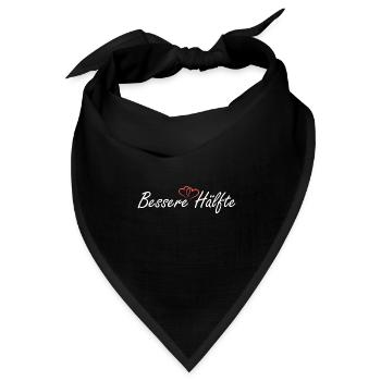 Bessere Hälfte Herz - Bandana Dreieckstuch - Schwarz - Vorne